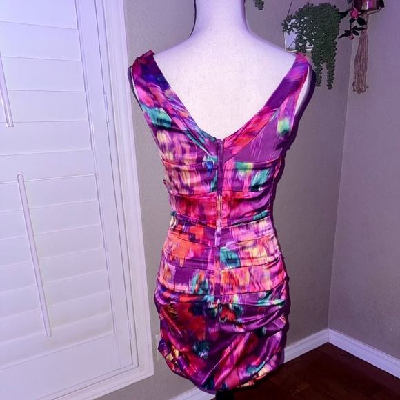 Y2K vintage Express ruched watercolor dress, excellent condition - Picture 2 of 4